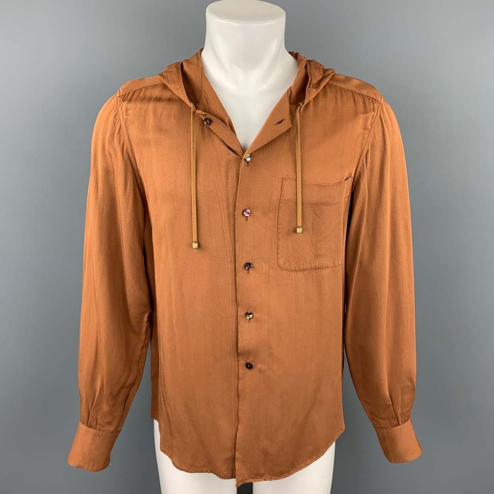 Vintage JEAN PAUL GAULTIER Size 40 Tan Cotton Hooded Shirt Jacket - Picture 1 of 5